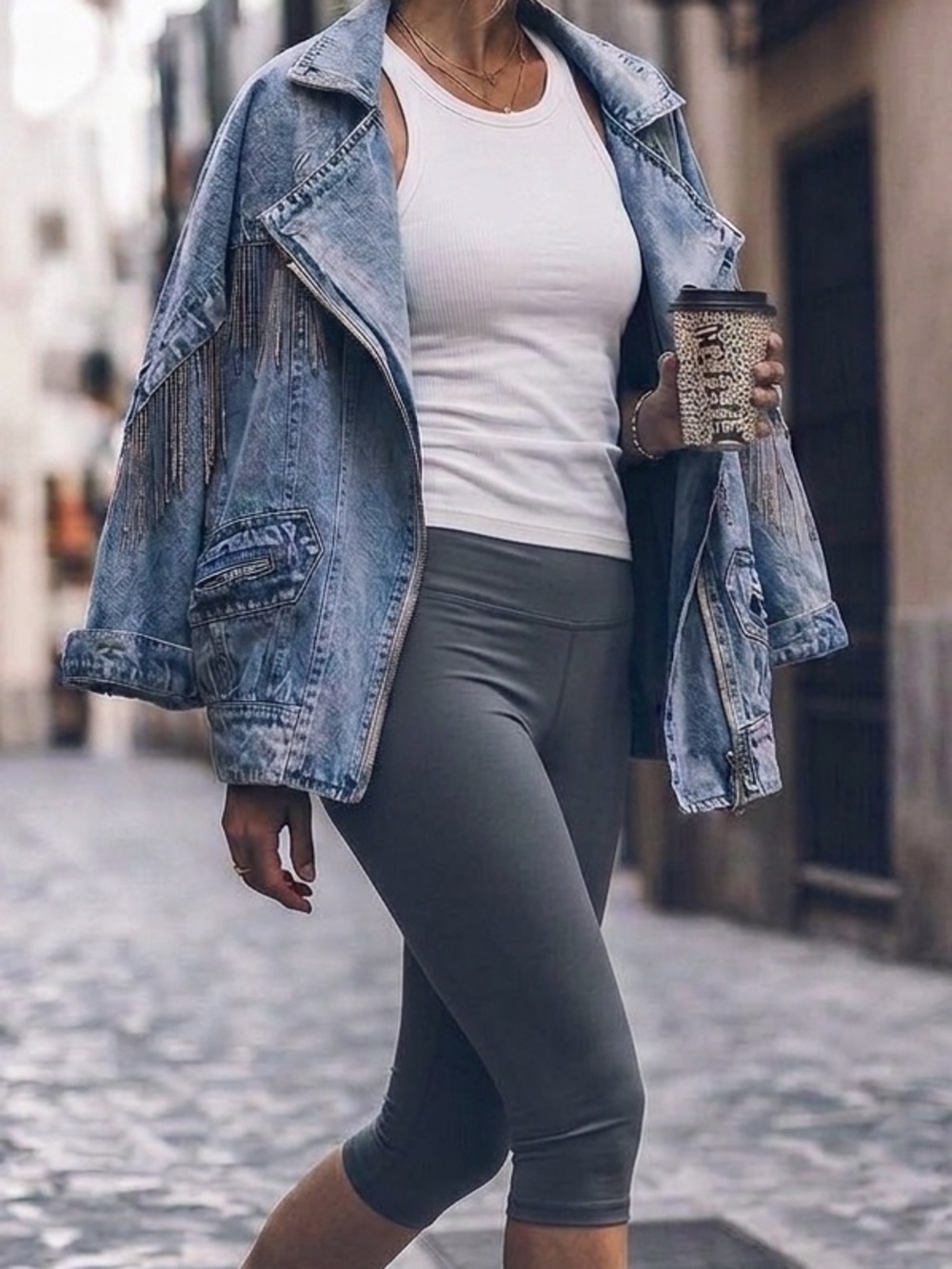 Nike Dri-Fit Heather Grey-Blue Capri Leggings